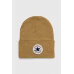 Converse caciula culoarea galben, din tricot gros