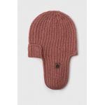 Jail Jam caciula din amestec de lana culoarea roz, din tricot gros