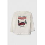 zippy longsleeve din bumbac pentru copii culoarea alb, cu imprimeu