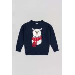 zippy pulover copii culoarea albastru marin, light