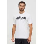 adidas tricou din bumbac bărbați, culoarea alb, cu imprimeu IW8835