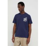 Levi's tricou din bumbac barbati, culoarea albastru marin, cu imprimeu