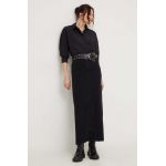 Answear Lab fusta jeans culoarea negru, maxi, drept