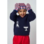 Bobo Choses pulover din amestec de lână pentru bebeluși culoarea albastru marin