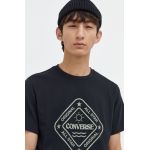 Converse tricou din bumbac barbati, culoarea negru, cu imprimeu