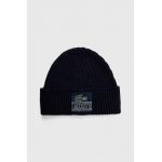 Lacoste caciula de lana culoarea albastru marin, de lana