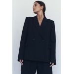 MUUV. sacou culoarea negru, cu doua randuri de nasturi, neted