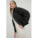 Tommy Jeans geacă bomber femei, culoarea negru, de tranziție DW0DW17240