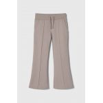 Abercrombie & Fitch pantaloni de trening pentru copii culoarea bej, neted