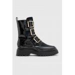 AllSaints cizme de piele Lynx Pony Boot femei, culoarea negru, cu toc plat, WF546Z