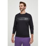BOSS hanorac lounge din bumbac culoarea negru, cu imprimeu 50510627