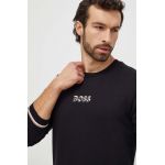 BOSS hanorac lounge din bumbac culoarea negru, cu imprimeu 50510861