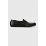 BOSS mocasini de piele Driver barbati, culoarea negru, 50507551