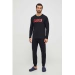 BOSS pijama bărbați, culoarea negru, cu imprimeu 50514892