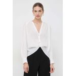 Morgan camasa femei, culoarea alb, cu guler clasic, relaxed
