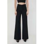 Victoria Beckham pantaloni din lână culoarea negru, lat, high waist 1124WTR005115A