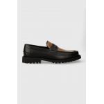 BOSS mocasini de piele Richayl barbati, culoarea negru, 50512928