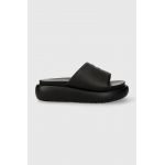 HUGO papuci Violet femei, culoarea negru, cu platforma, 50513532
