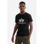 Alpha Industries tricou din bumbac Basic T-Shirt culoarea negru, cu imprimeu 100501.03-black