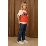 Mini Rodini tricou de bumbac pentru copii culoarea portocaliu, cu imprimeu