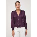 Morgan camasa femei, culoarea violet, cu guler clasic, regular