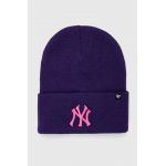 47brand caciula MLB New York Yankees culoarea violet, din tricot gros