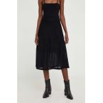 Answear Lab fusta din amestec de lana culoarea negru, midi, evazati