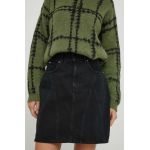 Pepe Jeans fusta jeans LILLY DECO culoarea negru, mini, evazati