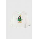 United Colors of Benetton longsleeve din bumbac pentru copii x Disney culoarea alb, cu imprimeu