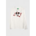 United Colors of Benetton longsleeve din bumbac pentru copii x Disney culoarea alb, cu imprimeu