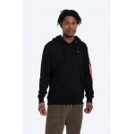 Alpha Industries bluză bluză Alpha Industries X-Fit Hoody bărbați, culoarea negru, cu glugă, uni 158321.03-black