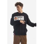 Alpha Industries bluză bărbați, culoarea negru, cu imprimeu 126331.03-black