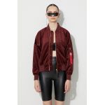 Alpha Industries geacă bomber MA-1 OS Velvet femei, culoarea bordo, de tranziție 106002.184-maroon