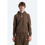 Alpha Industries hanorac de bumbac bărbați, culoarea verde, cu glugă, cu imprimeu 118350.629-green