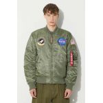 Alpha Industries geacă bomber MA-1 VF NASA bărbați, culoarea verde, de iarnă 166107.01