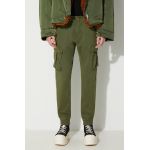 Alpha Industries pantaloni bărbați, culoarea verde