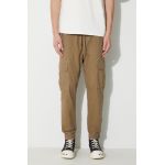Alpha Industries pantaloni de bumbac culoarea bej, cu fit cargo