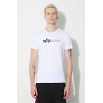 Alpha Industries tricou din bumbac Alpha Label T 2 Pack bărbați, culoarea alb, cu imprimeu 118534.95