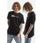 Alpha Industries tricou din bumbac Alpha Label T 2 Pack culoarea negru, cu model 118534.03-black