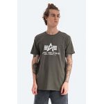 Alpha Industries tricou din bumbac Basic T-Shirt culoarea verde, cu imprimeu 100501.142-green