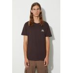 Alpha Industries tricou din bumbac Basic T Small Logo culoarea maro, uni 188505.696