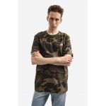 Alpha Industries tricou din bumbac bărbați, culoarea verde, cu model 188505C.239-green