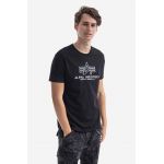 Alpha Industries tricou din bumbac culoarea negru, cu imprimeu 118505.95-black