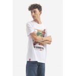 Alpha Industries tricou din bumbac x NASA culoarea alb, cu imprimeu 116504.09-white