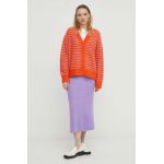 American Vintage fusta de lana culoarea violet, midi, drept