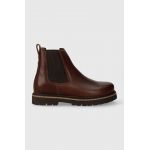 Birkenstock cizme de piele femei, culoarea maro, cu toc plat 1025782