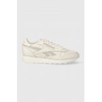 Reebok sneakers din piele CL Leather culoarea bej