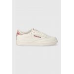 Reebok sneakers din piele Club C 85 culoarea bej