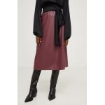 Answear Lab fusta culoarea bordo, midi, evazati