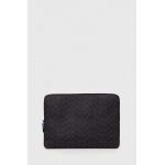 Coach husă laptop din piele culoarea gri